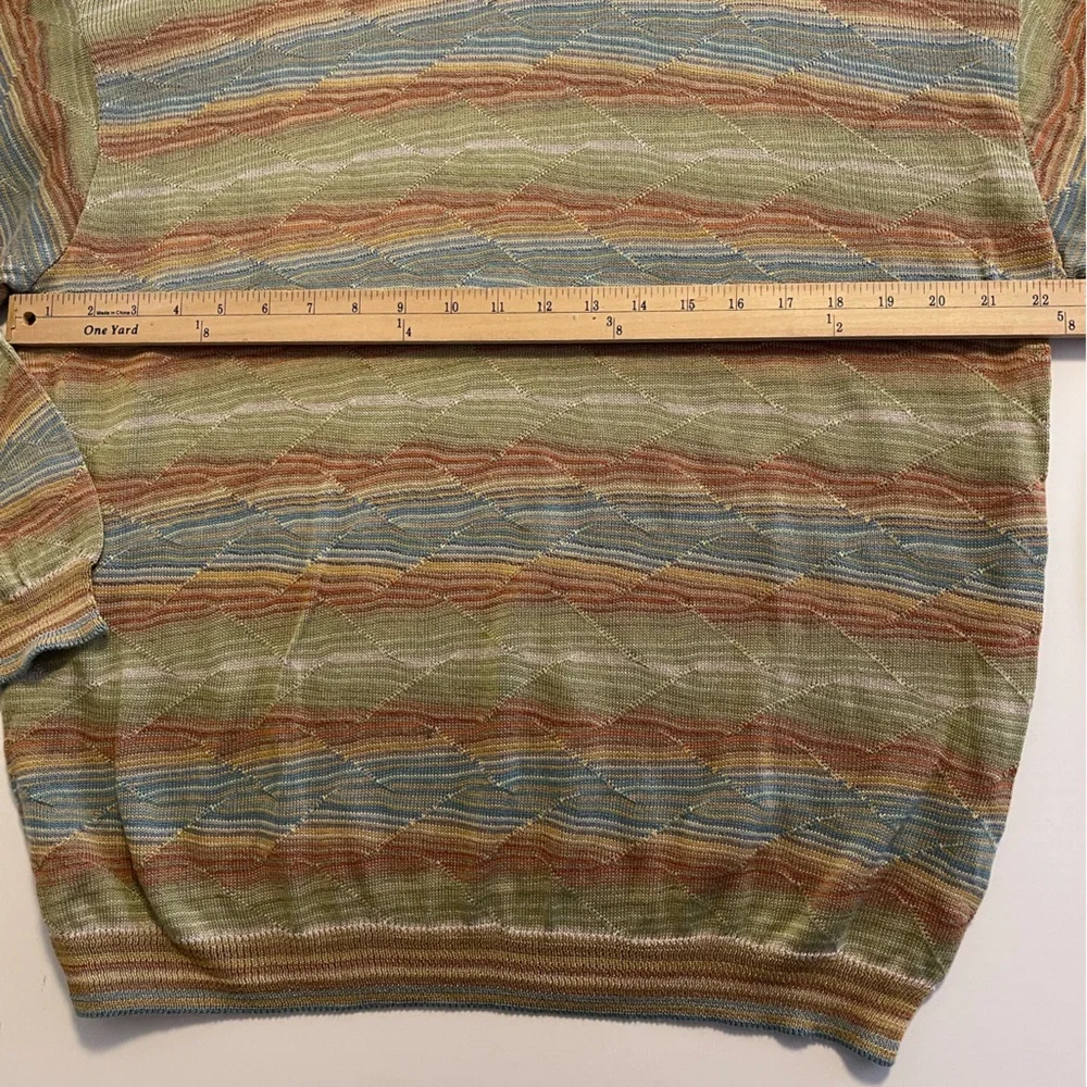 Vintage 3D Pima Mercerized Cotton Landscape Sweater XL‎